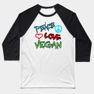 Peace Love Vegan Baseball T-Shirt
